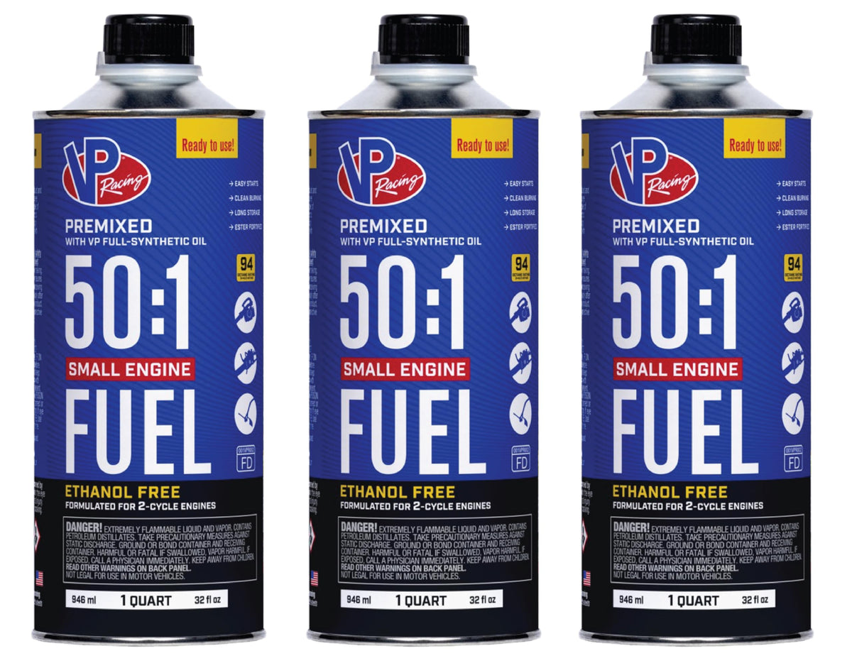VP Racing Fuels 6235 SEF 50:1 premixed small-engine fuel pour for quick starts