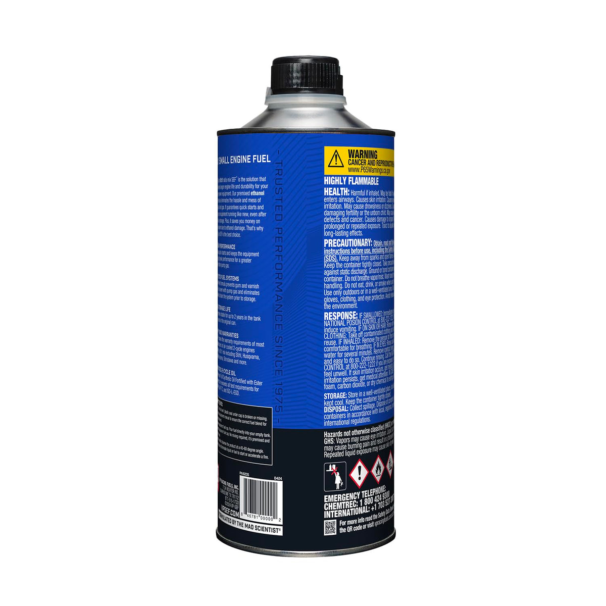 VP Racing Fuels 6235 SEF 50:1 certified two-cycle fuel for small engines