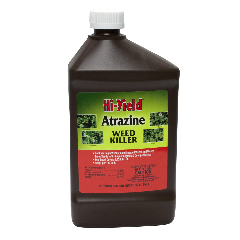 VPG Hi-Yield Atrazine Weed Killer bottle for turf weed control in St. Augustine and Centipede lawns