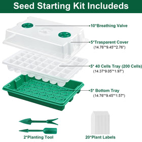 VPQZUPG see-through lid seed tray for easy monitoring of seed growth