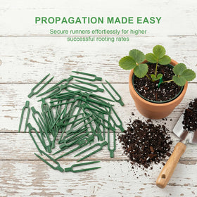 VPWHY u-shaped garden anchor clip secures young plants without damaging stems.