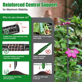 VRIEZOP heavy-duty trellis coil close-up shows reinforced center pole stability