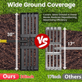 VRIEZOP Lawn Leveling Rake curved edges reduce snagging on turf