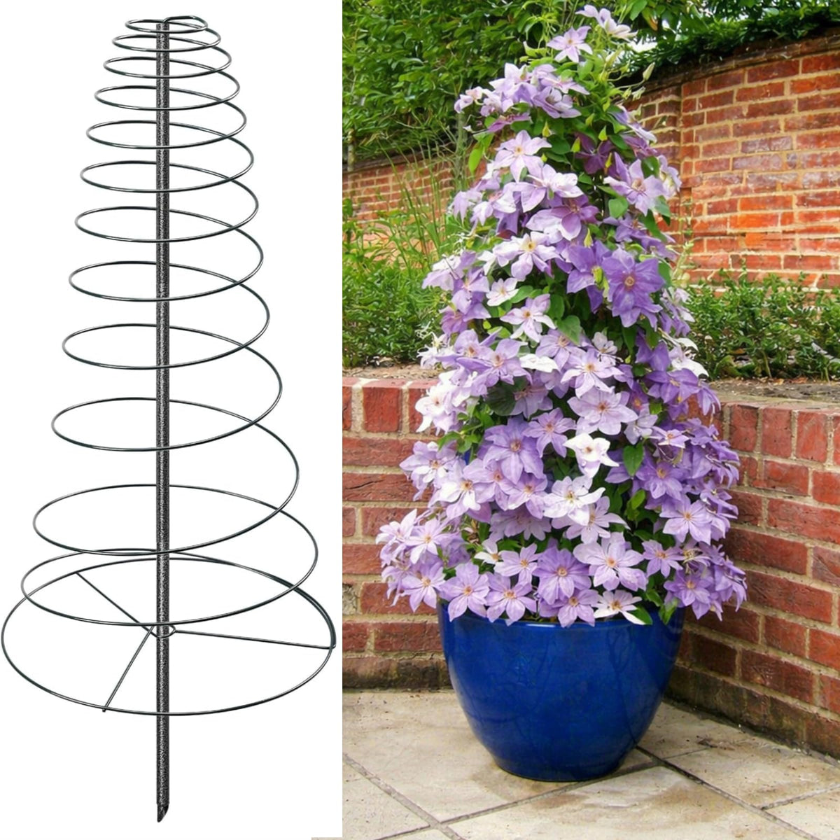 VRIEZOP spiral frame trellis assembly for easy installation and solid garden support.