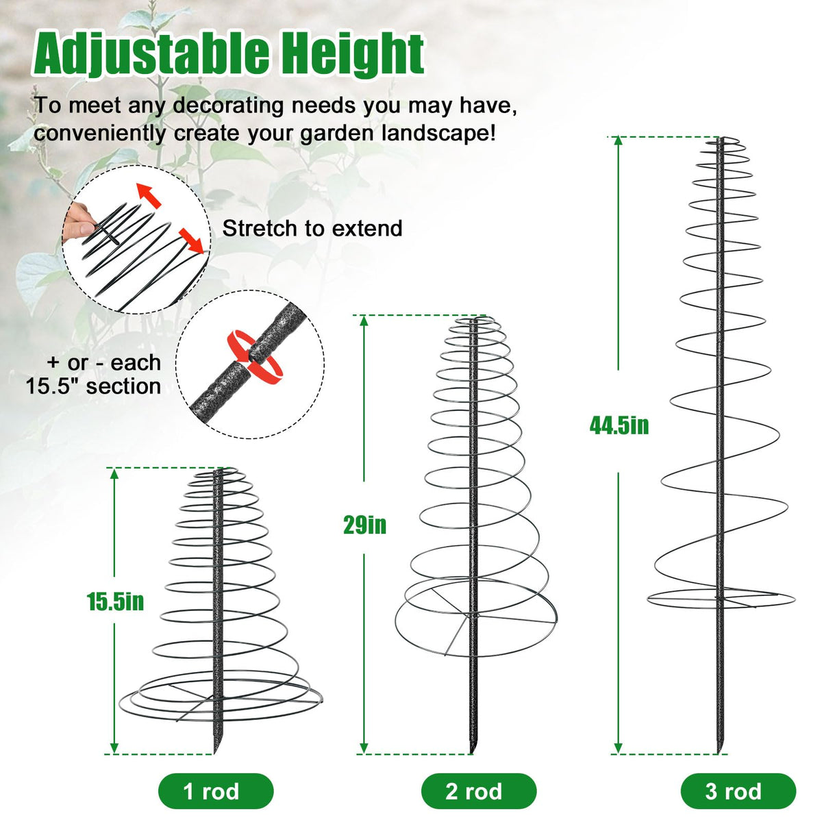 VRIEZOP bean-tower setup using spiral frame trellis to elevate pole beans.