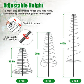 VRIEZOP bean-tower setup using spiral frame trellis to elevate pole beans.