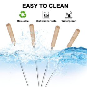 vriysei easy-clean stainless skewers simplify post-meal cleanup.