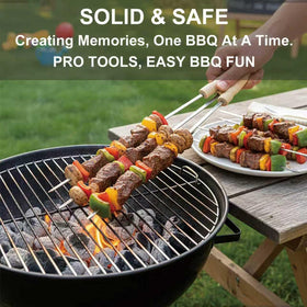 vriysei flat kebab skewers designed to pierce meat and veggies cleanly.