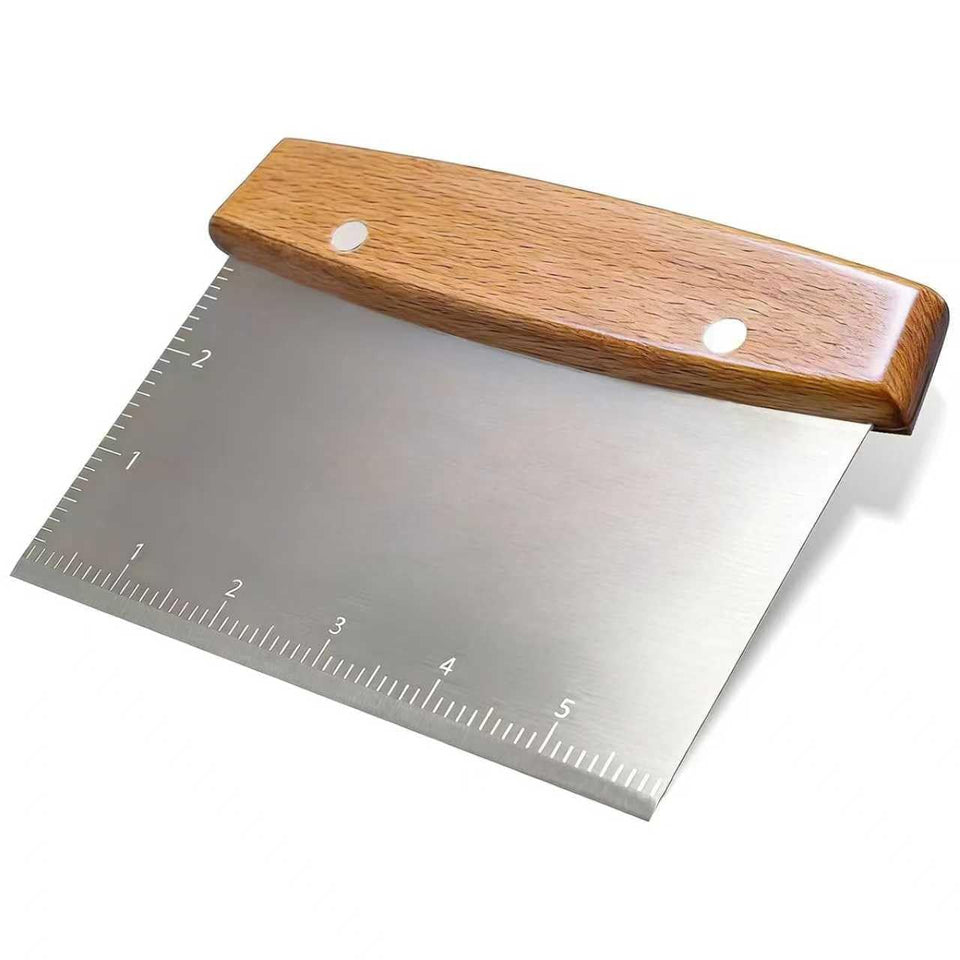 Vriysei professional dough cutter bench scraper with stainless blade for precise dough portions.