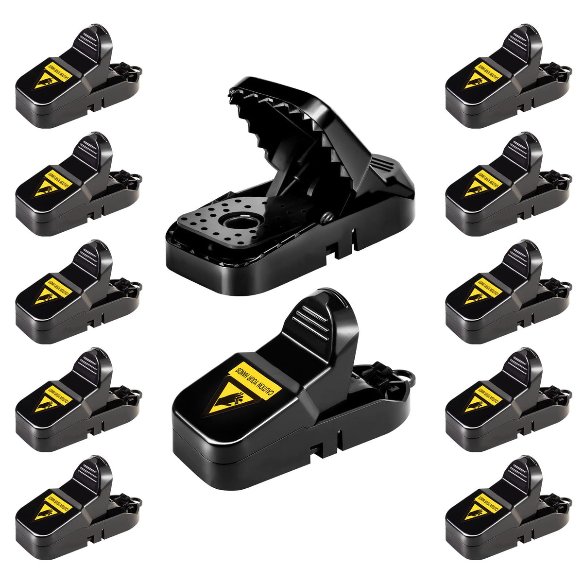 VRXVR mouse traps 12-pack collection shown for versatile indoor and outdoor use.