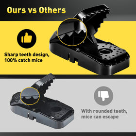 VRXVR mouse traps outdoor placement highlights durable, reusable design against elements.