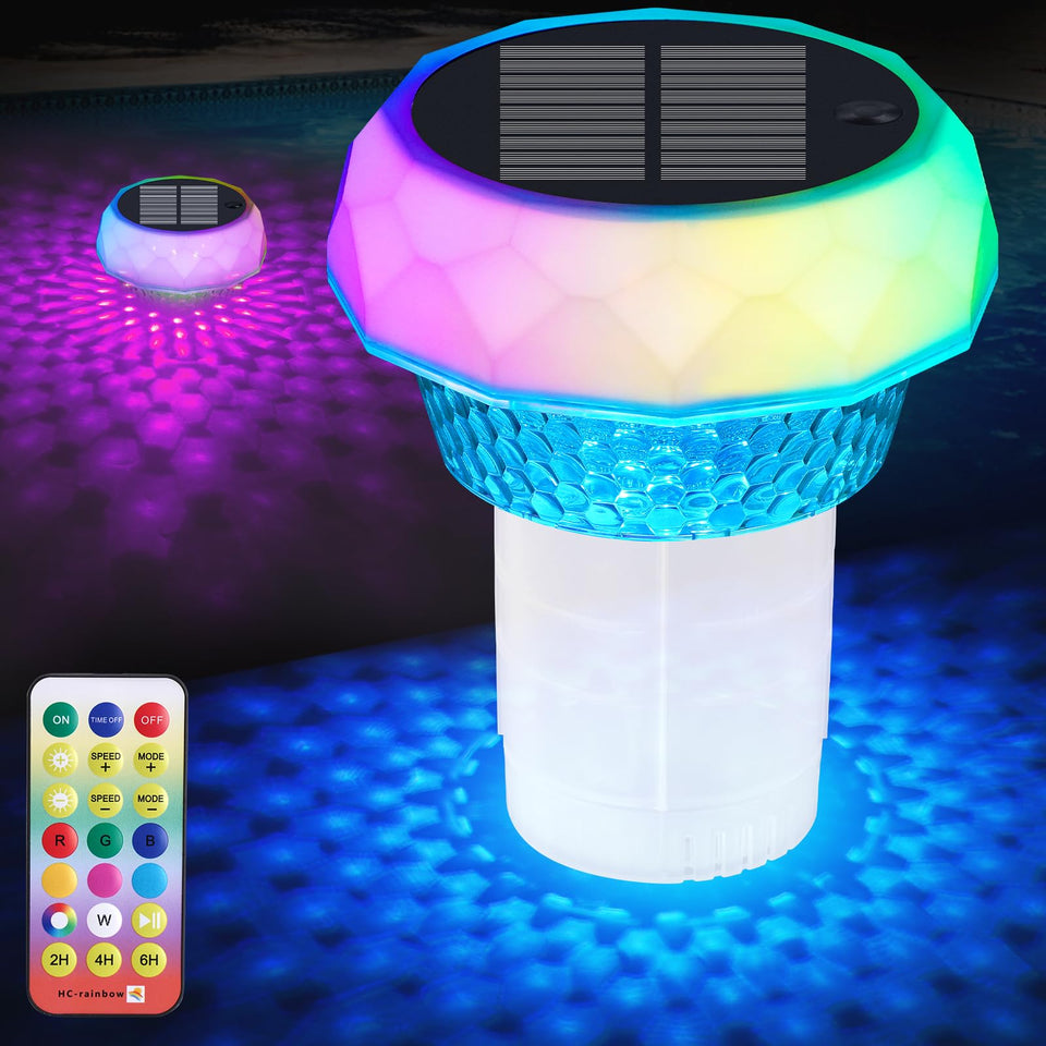 VsMon-Fri solar pool floater lights illuminate night swims with color