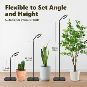 Vsoke Grow Light aluminum housing and base provide sturdy heat dissipation and stability.