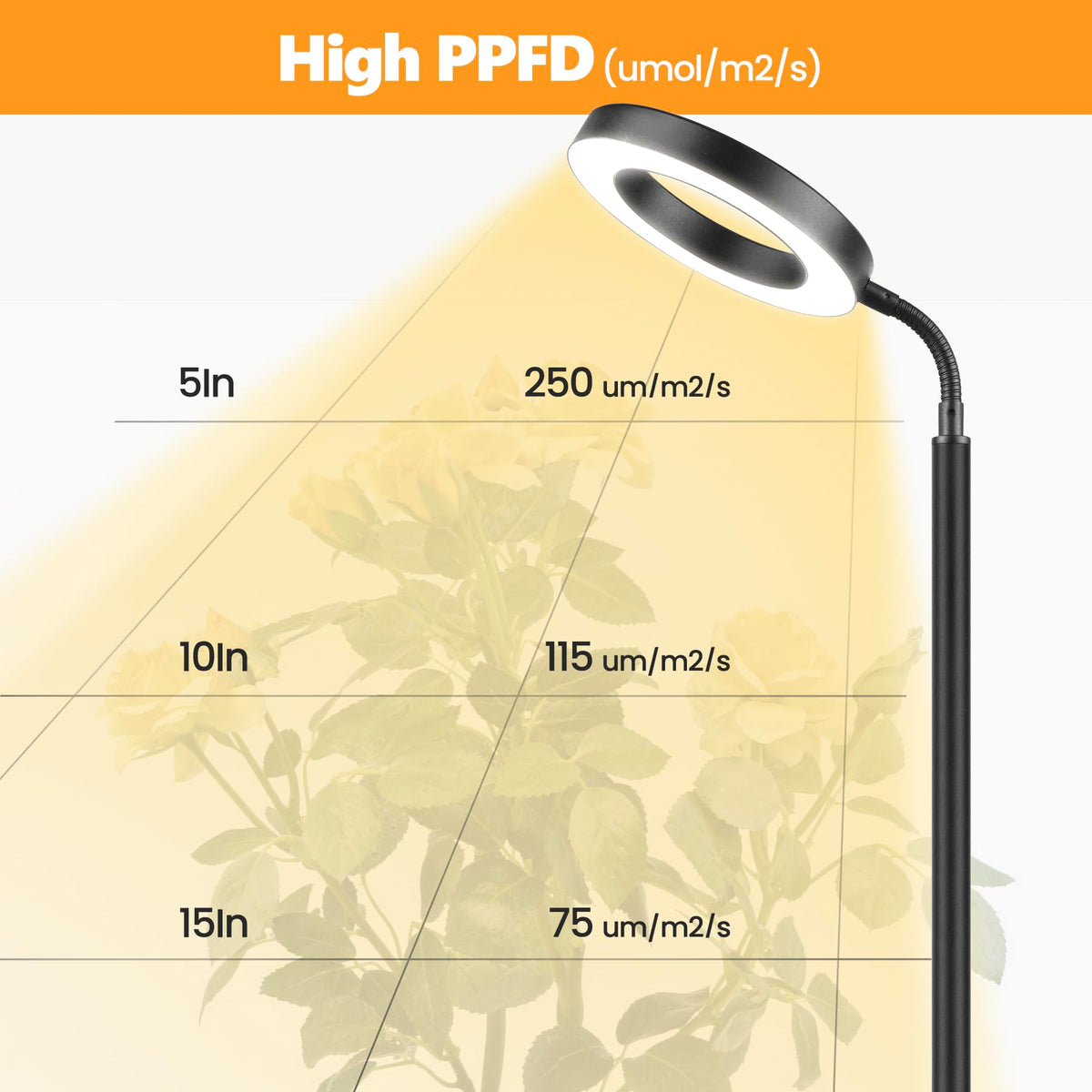 Vsoke Grow Light 10-dimmable levels tailor brightness for herbs, succulents, and greens.