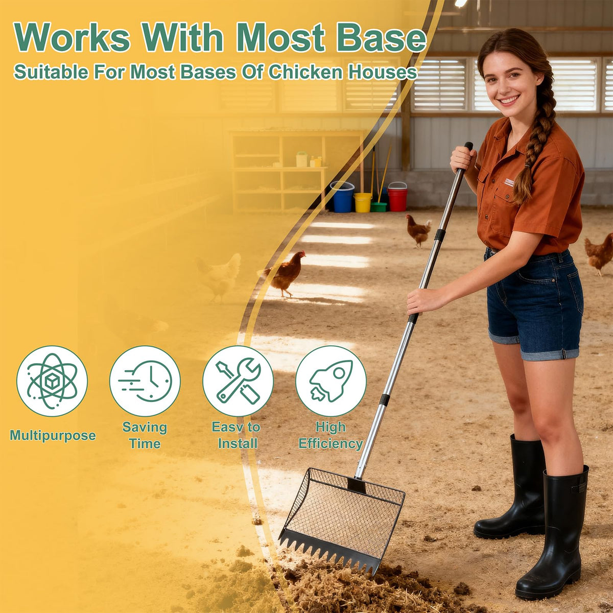 Vsonker black coop scoop blends with farm setups