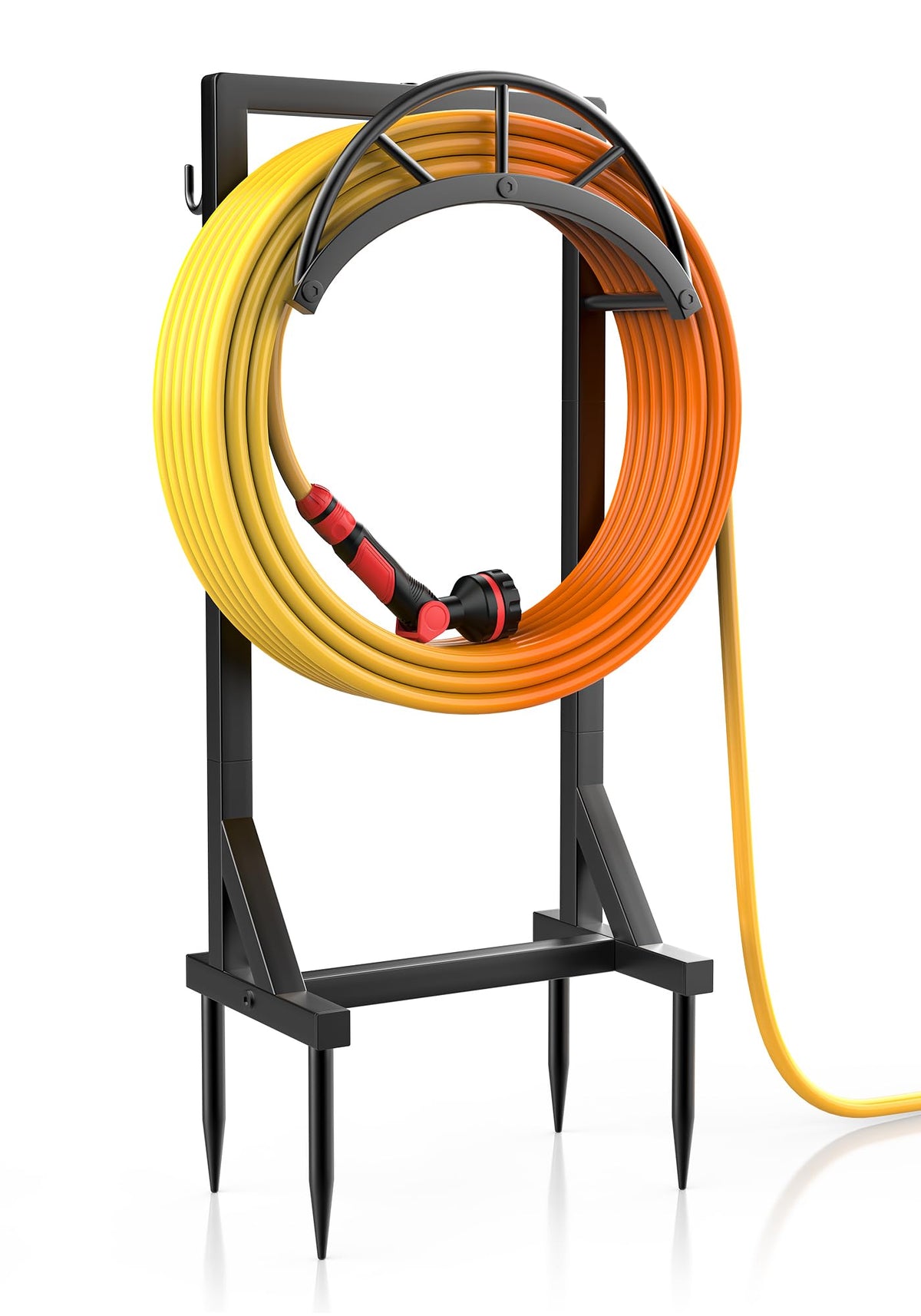 Vsonker garden hose holder with ground spike for secure outdoor placement