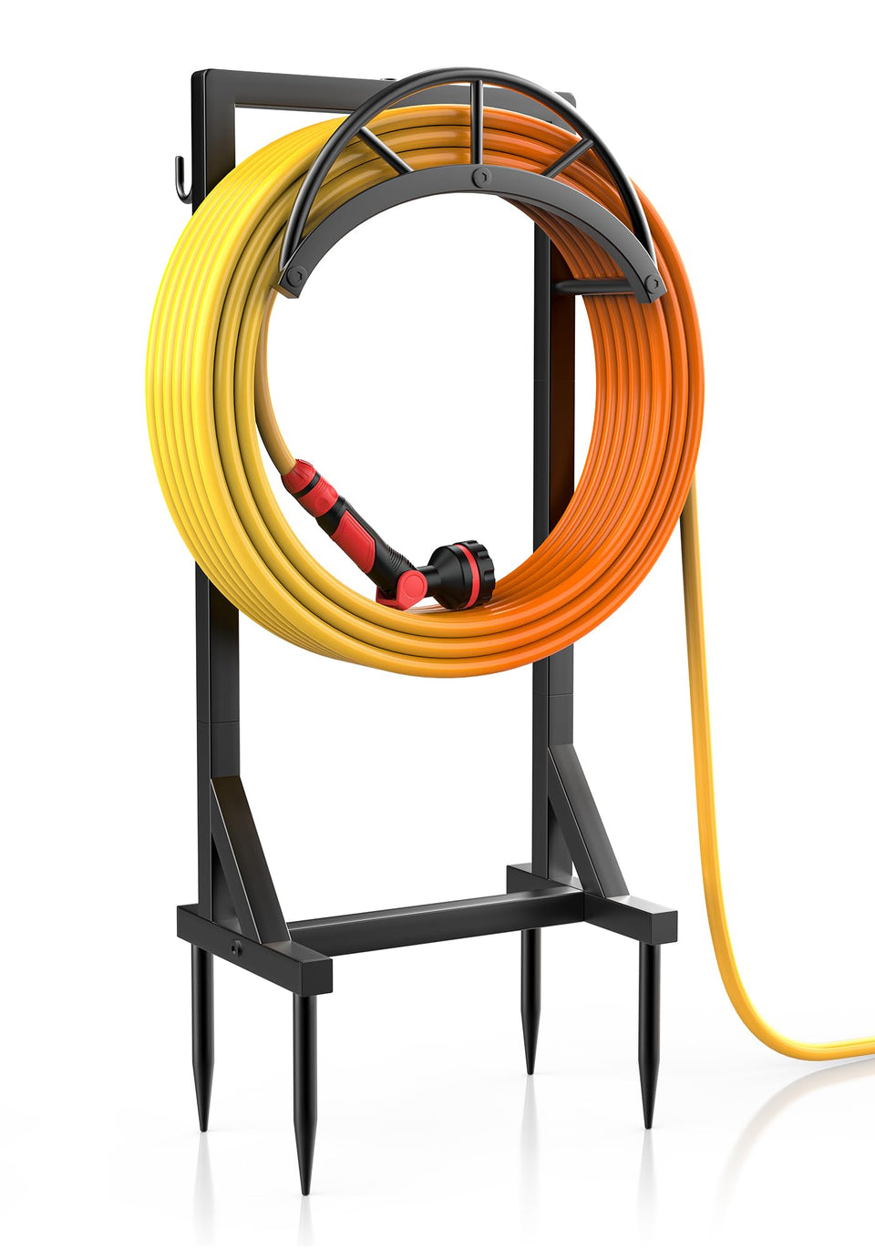 Vsonker garden hose holder with ground spike for secure outdoor placement