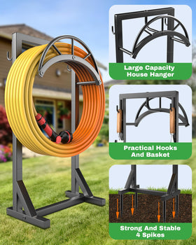 Vsonker garden hose organizer featuring back hooks for tools