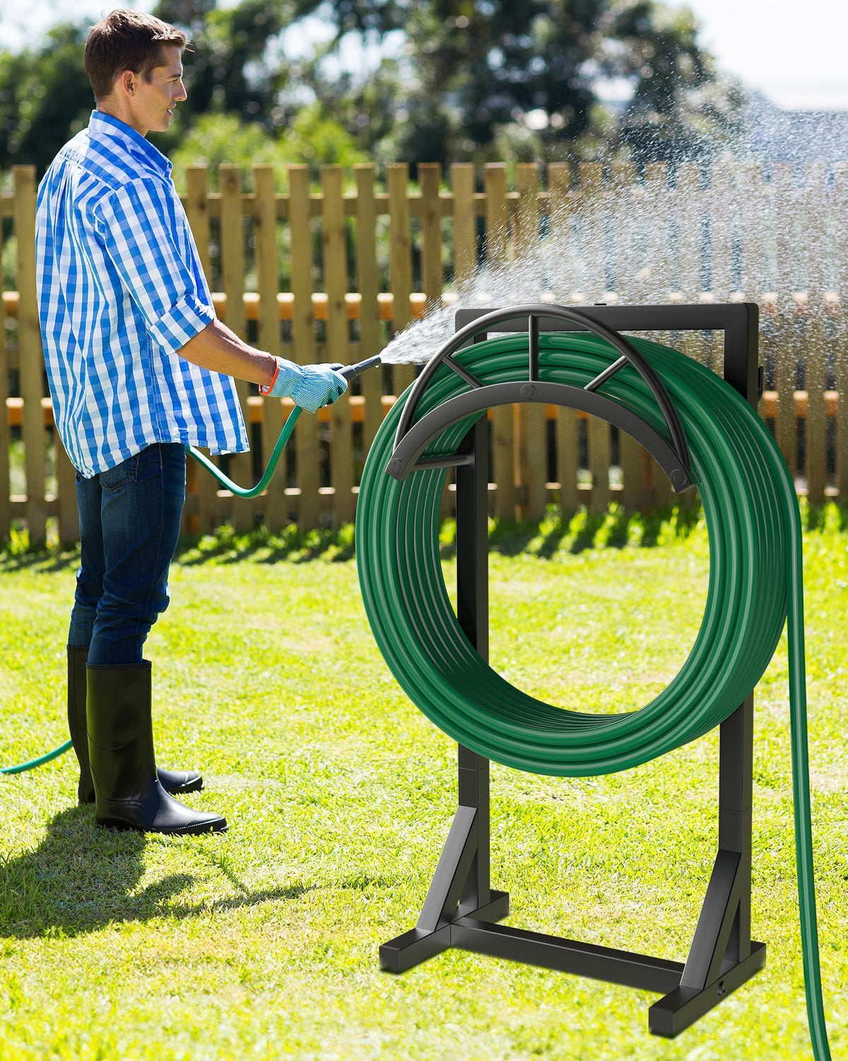 Vsonker metal hose stand with durable finish for long-term use