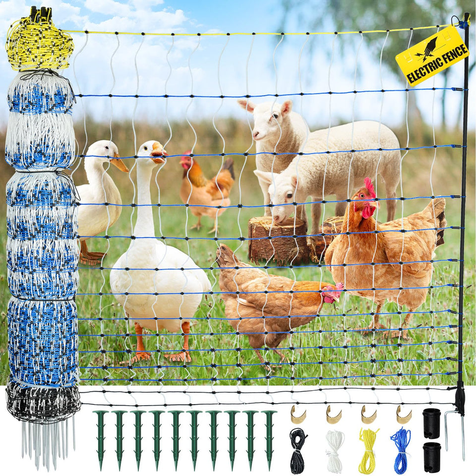 VSTKEN electric poultry netting fence, 42-inch by 164-foot, protects flocks in versatile containment.