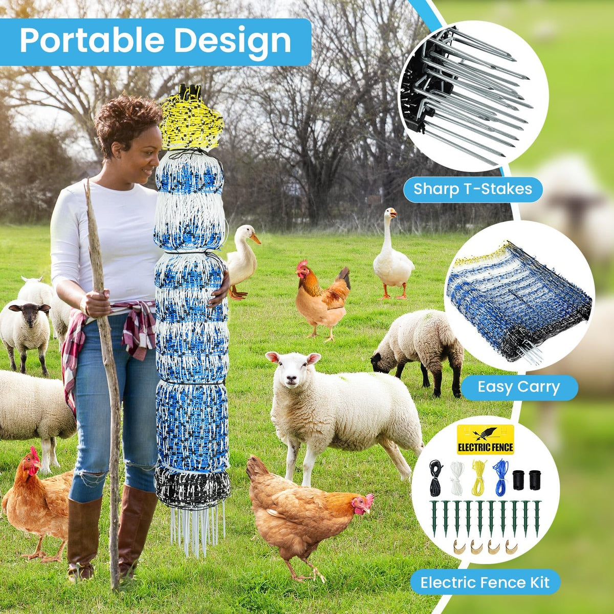 VSTKEN movable fencing allows flexible free-range zones for flocks.