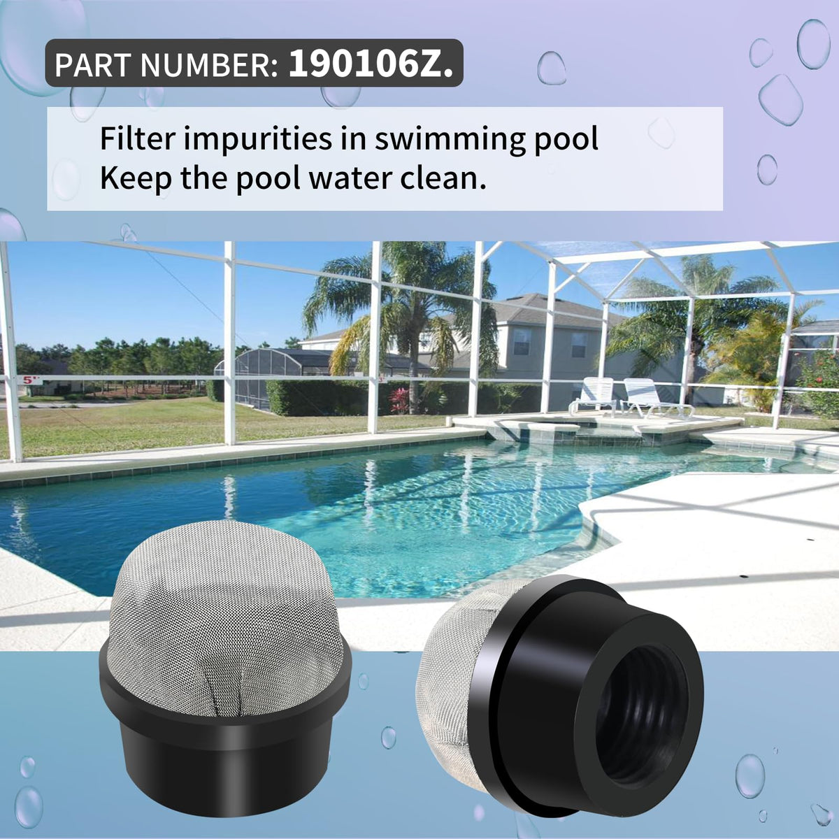 Vsttar-compatible cap for EasyClean D.E. and Quad D.E. filters.
