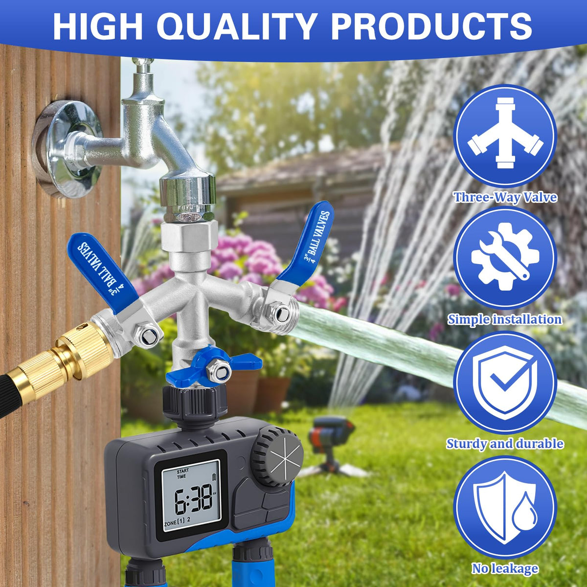 Vtenyeo full-flow outlets maintain water pressure across three hoses