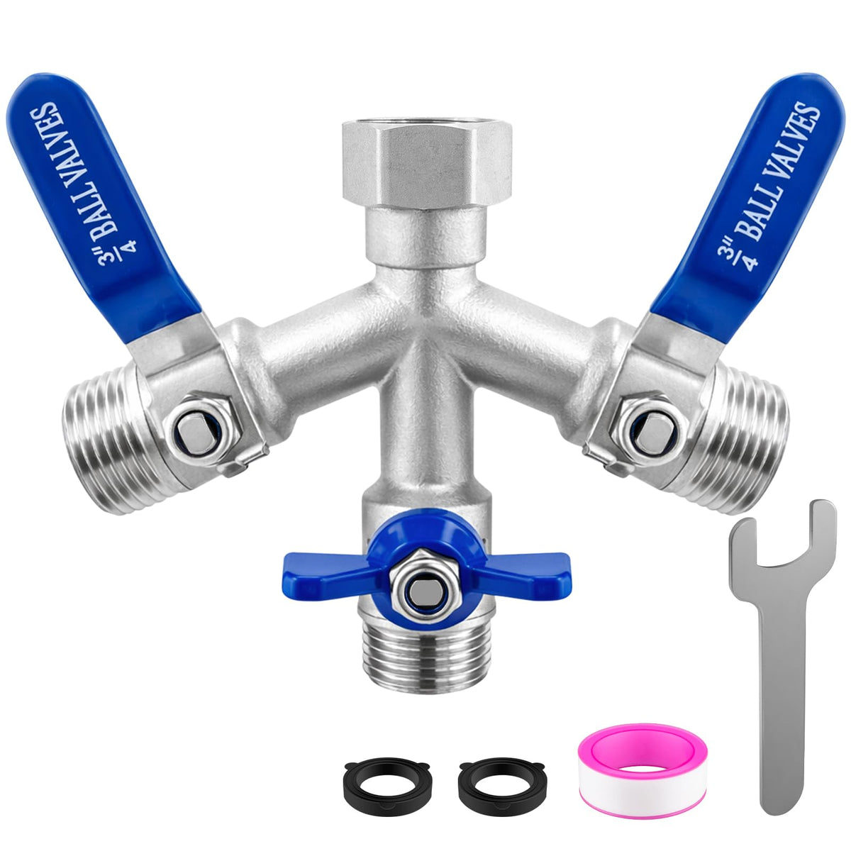 Vtenyeo garden hose splitter 3-way with full-flow outlets for multitasking irrigation