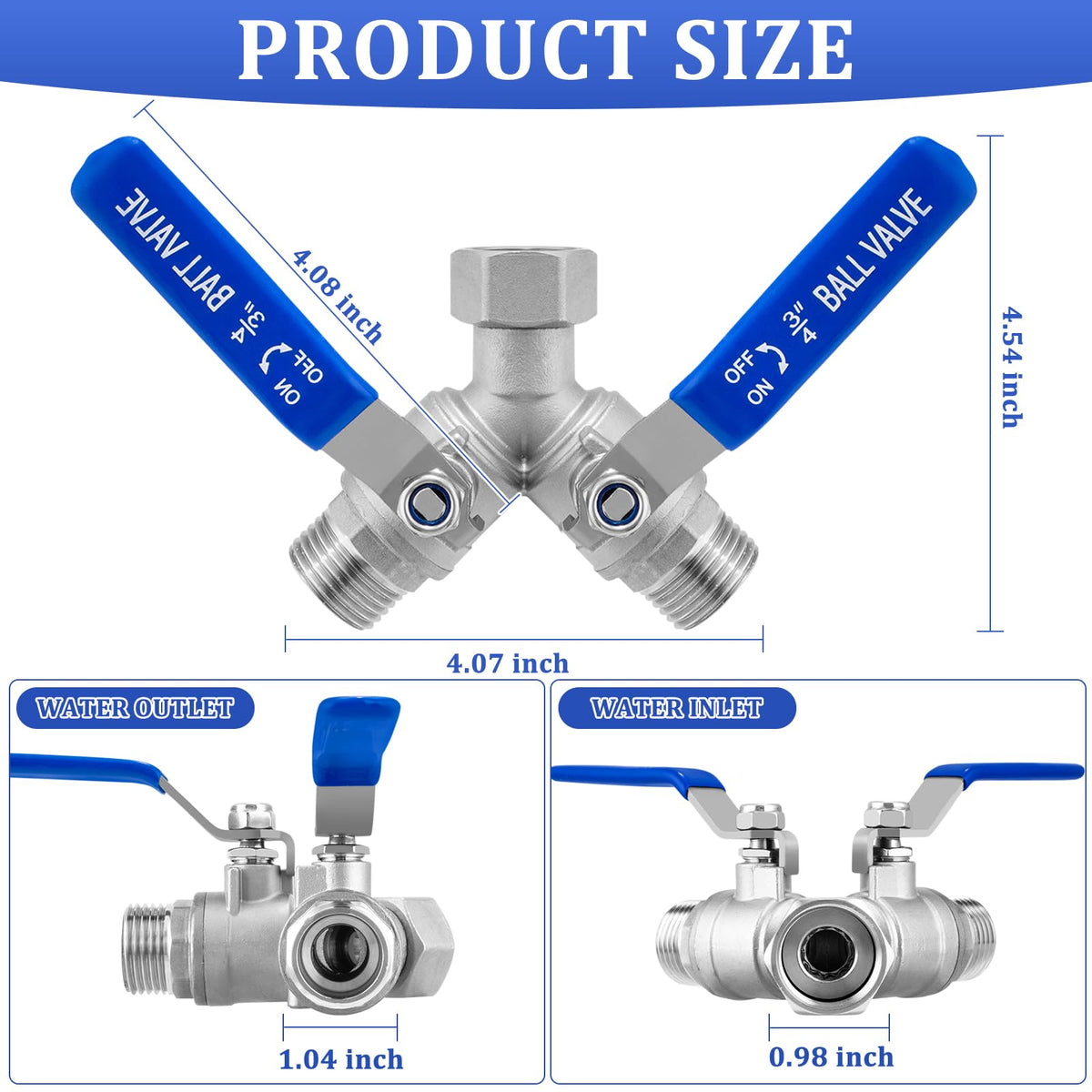 Vtenyeo garden hose splitter long-handle design enables easy valve operation.