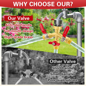 Vtenyeo garden use: three hoses running for sprinklers and tasks.