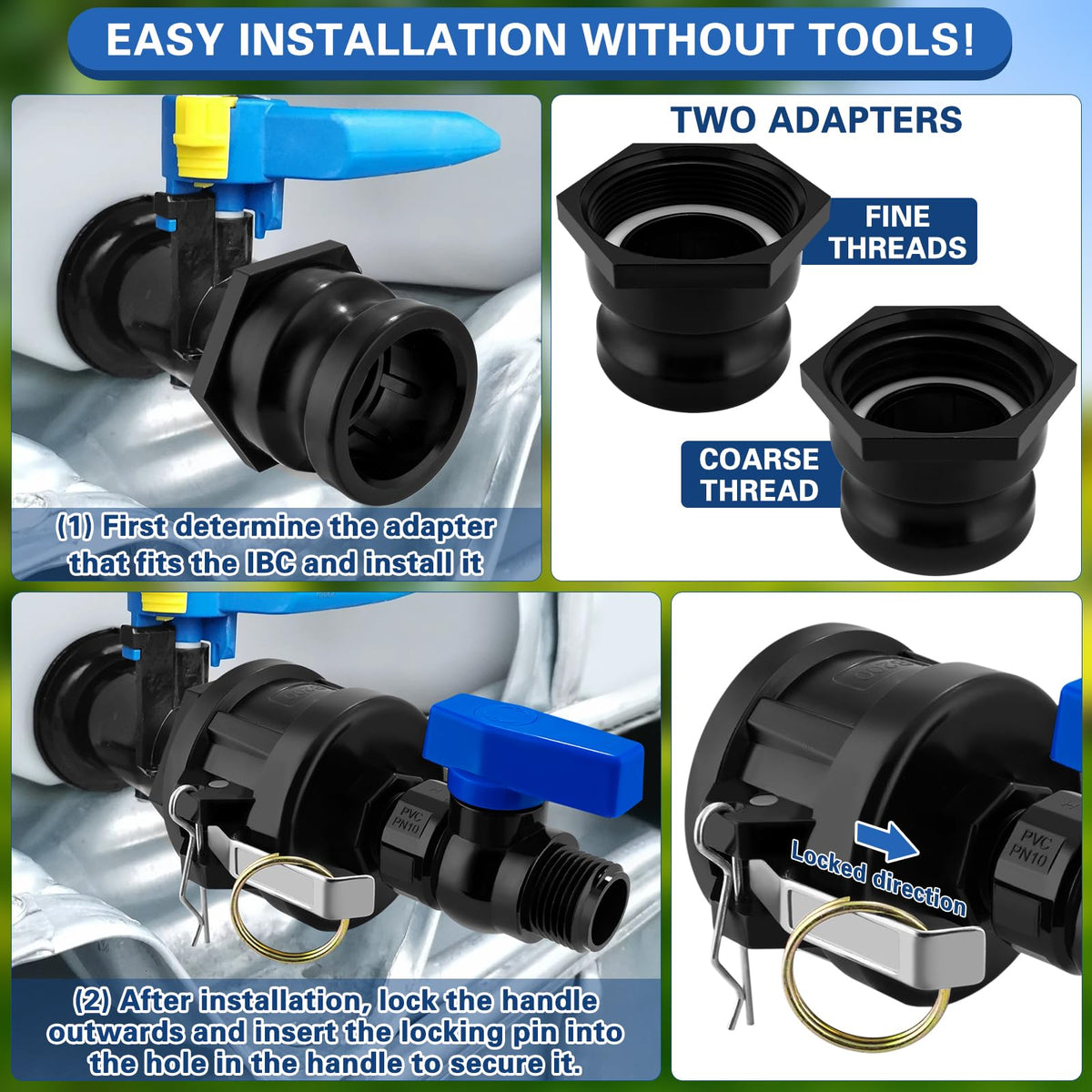 Vtenyeo high-flow ball valve delivers smooth on/off control.