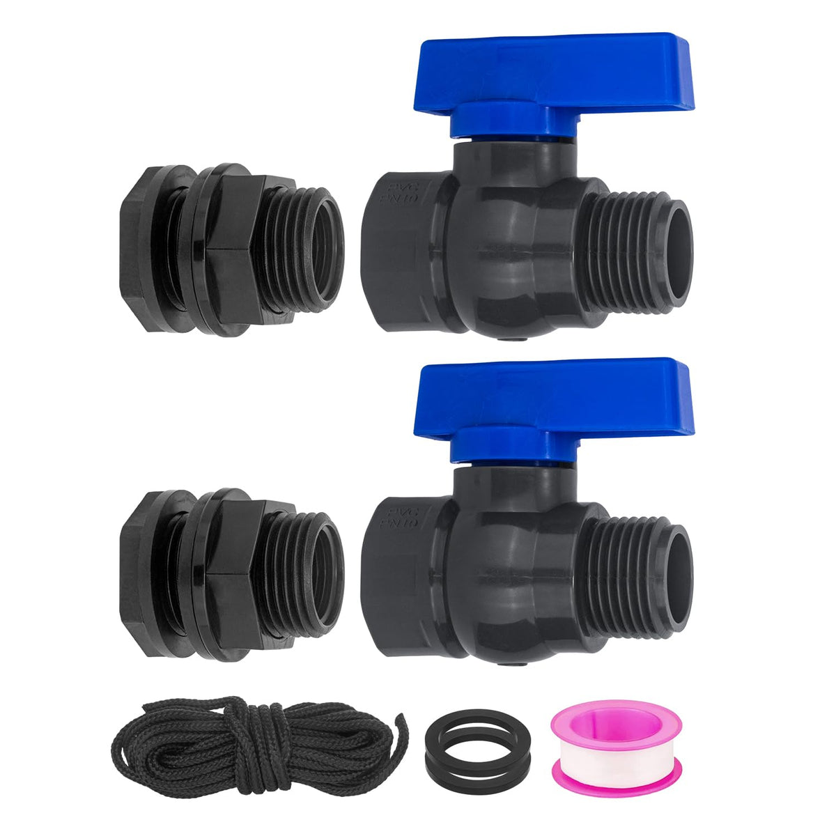 Vtenyeo rain barrel spigot outer view highlights durable PVC for long outdoor use.