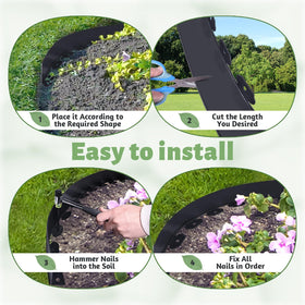 VUAOHIY UV-resistant 4-inch edge helps contain mulch and gravel.