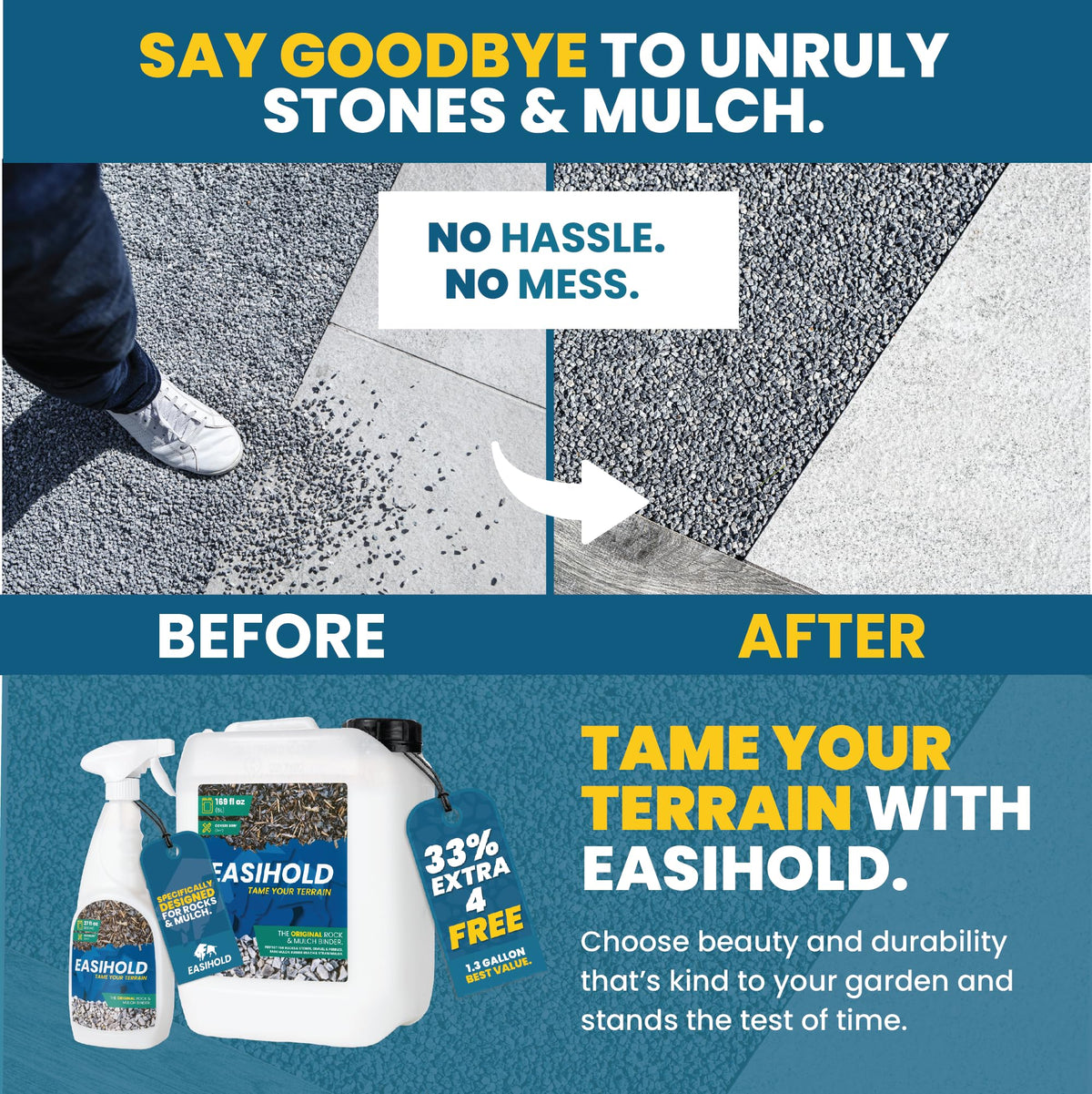 Applying Easihold to install gravel-stabilized walkway