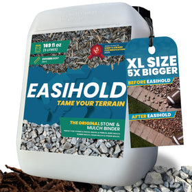 Vuba Easihold Rock Glue bottle in use for binding gravel paths