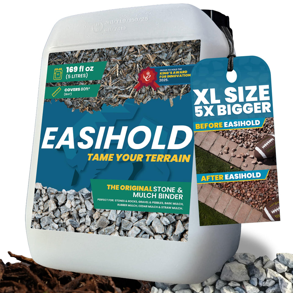Vuba Easihold Rock Glue bottle in use for binding gravel paths
