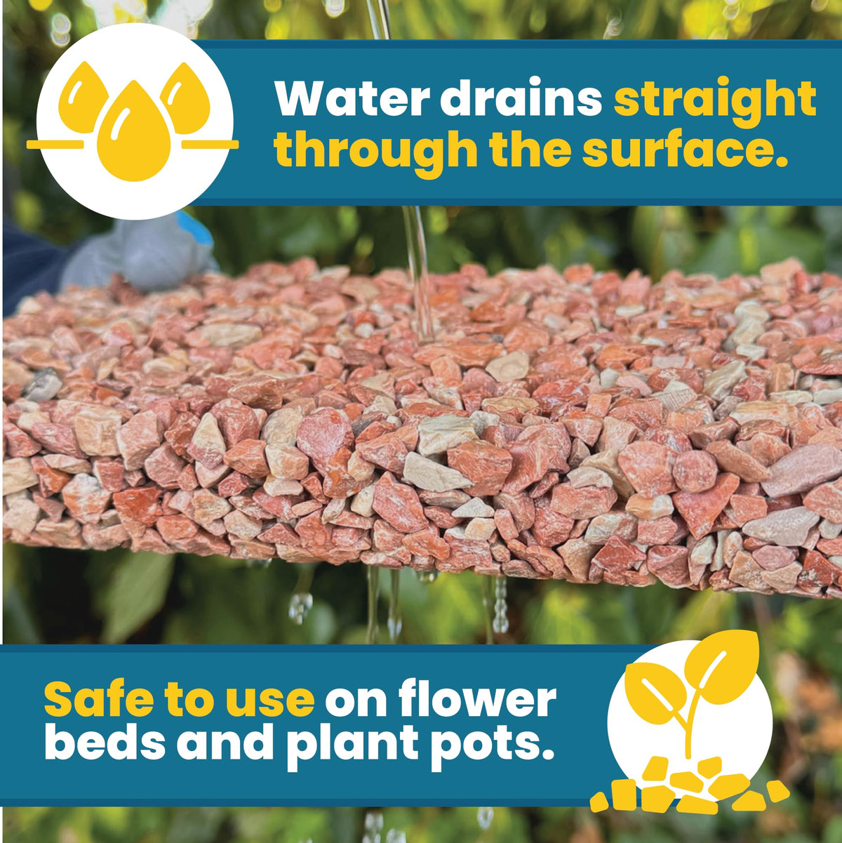 Water-based, non-toxic Easihold formula shown outdoors