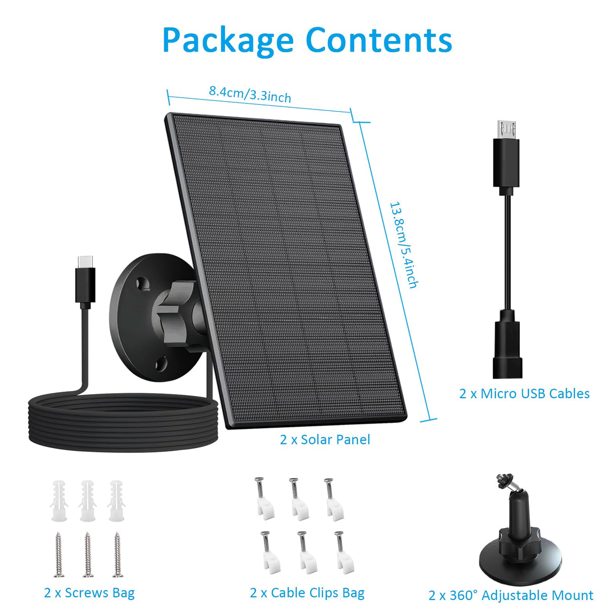 Adjustable mount on the VUEBEE solar panel for precise sun angle