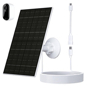 VUEBEE 7W solar panel powering Arlo compatible cameras for reliable charging