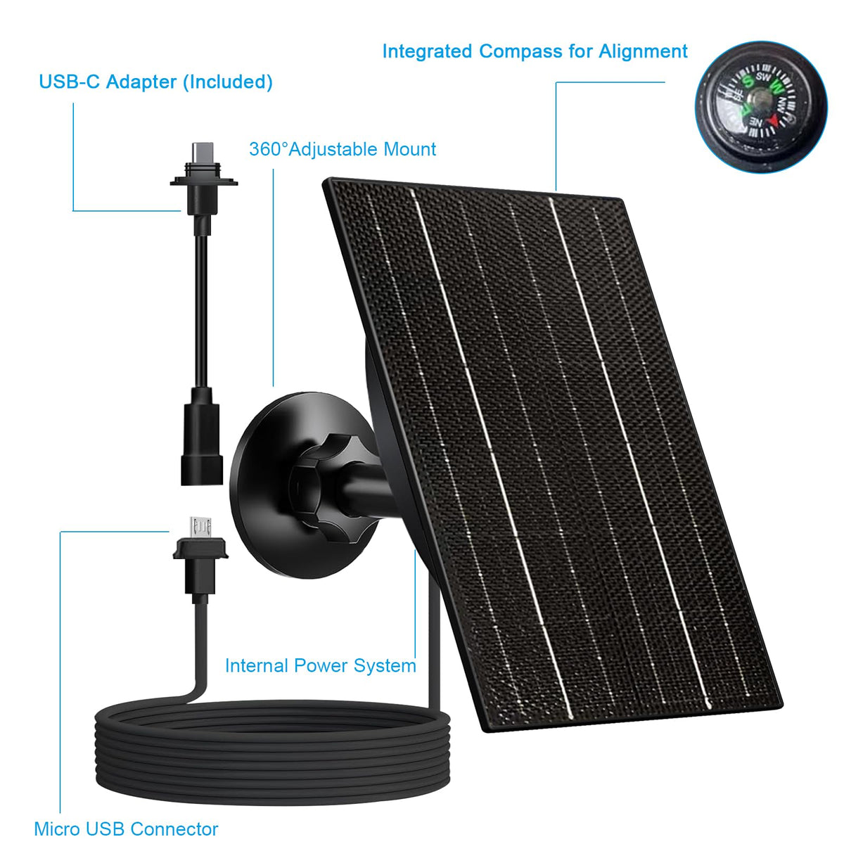 VUEBEE Blink adapters provide Micro USB and USB-C options for easy setup.