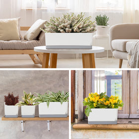 Vugosson window-sill setup with light gray tray for organized indoor greenery.