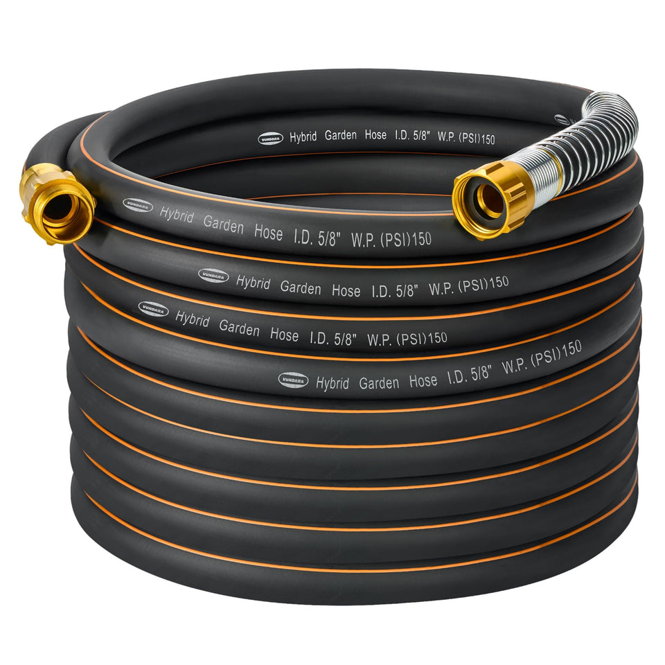 VUNDARA high-flow garden hose 50ft delivering faster watering for lawns and gardens.