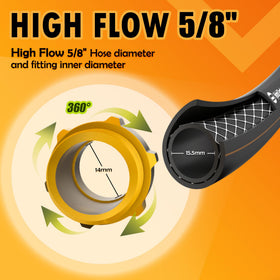 VUNDARA flexible no memory hose reduces kinks for easy setup.