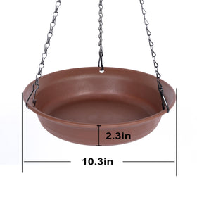 VUWEZ bird feeder tray outdoors supports multiple birds drinking together.