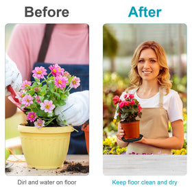 VUWEZ plant saucer protects hardwood floors from moisture.