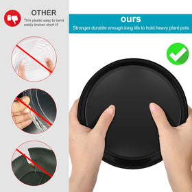 VUWEZ saucer under a pot protects floors and catches drainage efficiently.