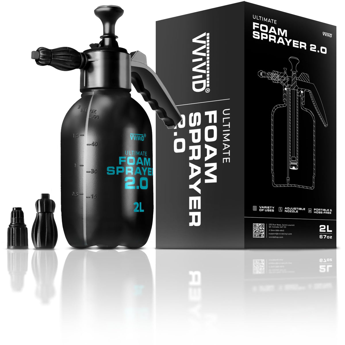 VViViD Ultimate Foam Sprayer 2.0 bottle close-up for even coverage.