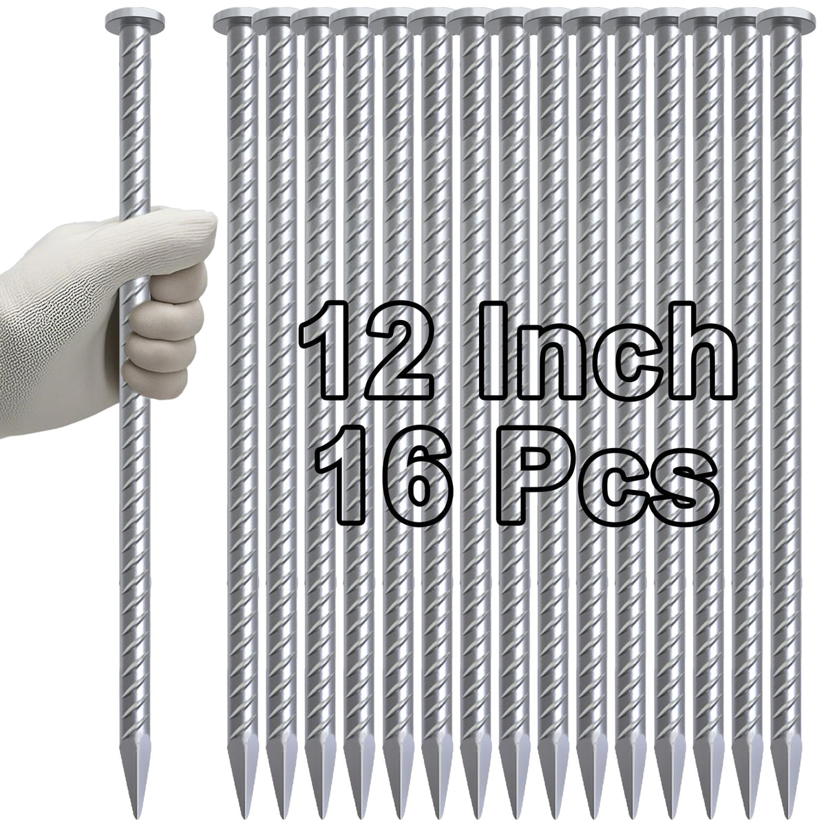 VVOKGO 12in rebar stake assembly for secure ground anchoring.