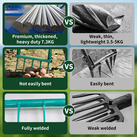 VVOKGO broadfork 11.8-inch-tines provide deep soil penetration.