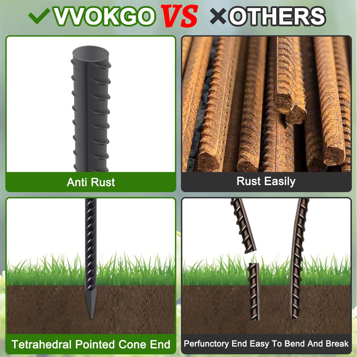 VVOKGO Heavy-Duty steel anchors 5-16 inch for lasting support in tough jobs